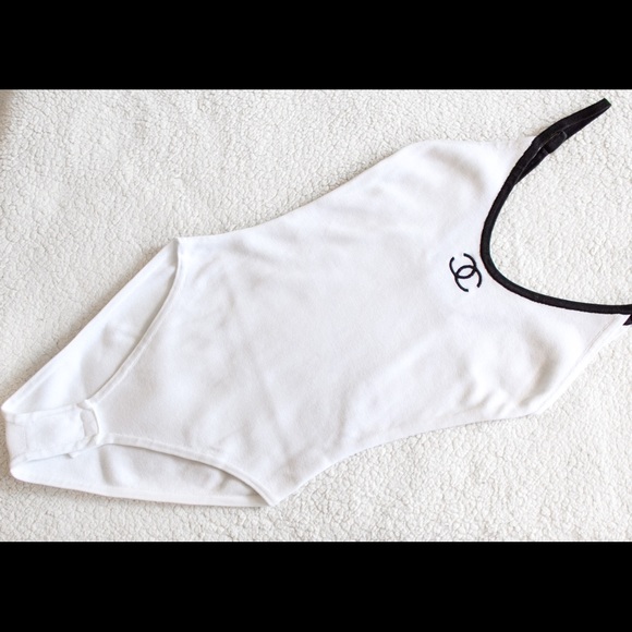 Rare Chanel Vintage '90s White Cotton CC Bodysuit - Picture 9 of 9